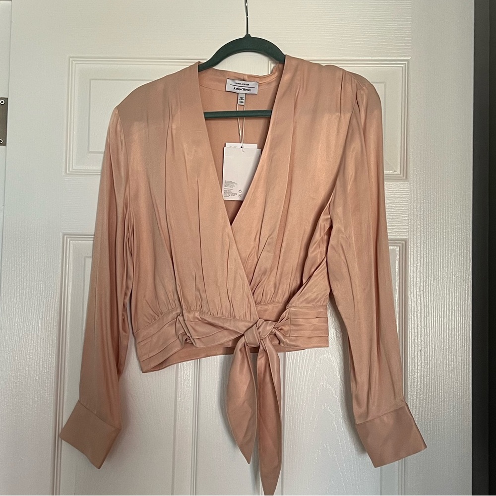 & Other Stories light pink wrap tie blouse